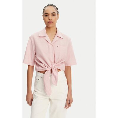 Tommy Jeans Koszula DW0DW20286 Różowy Regular Fit XL Różowy Damskie Tommy Jeans Koszula DW0DW20286 Różowy Regular Fit XL Różowy Damskie