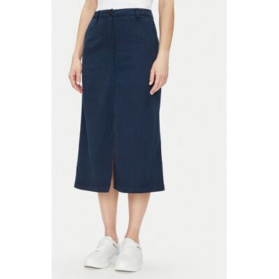 Tommy Hilfiger Spódnica midi Co Blend Midi Skirt WW0WW44726 Granatowy Regular Fit 32 Granatowy Damskie Tommy Hilfiger Spódnica midi Co Blend Midi Skirt WW0WW44726 Granatowy Regular Fit 32 Granatowy Damskie