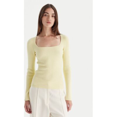 Kontatto Sweter 3M0830C Żółty Slim Fit NOSIZE Żółty Damskie Kontatto Sweter 3M0830C Żółty Slim Fit NOSIZE Żółty Damskie