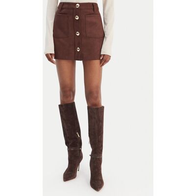 Bardot Spódnica z imitacji skóry Lorenzo 59673SB1 Brązowy Regular Fit 6 Brązowy Damskie Bardot Spódnica z imitacji skóry Lorenzo 59673SB1 Brązowy Regular Fit 6 Brązowy Damskie