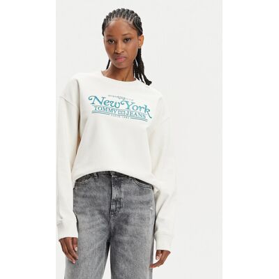 Tommy Jeans Bluza Varsity DW0DW17786 Écru Boxy Fit XS Kremowy Damskie Tommy Jeans Bluza Varsity DW0DW17786 Écru Boxy Fit XS Kremowy Damskie