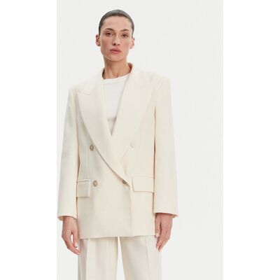 Simona Corsellini Marynarka P25CPGI00701 Écru Regular Fit 40 Kremowy Damskie Simona Corsellini Marynarka P25CPGI00701 Écru Regular Fit 40 Kremowy Damskie