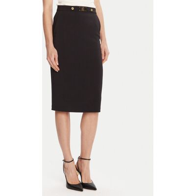 Elisabetta Franchi Spódnica ołówkowa GO-137-56E2-V320 Czarny Regular Fit 42 Czarny Damskie Elisabetta Franchi Spódnica ołówkowa GO-137-56E2-V320 Czarny Regular Fit 42 Czarny Damskie