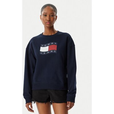 Tommy Jeans Bluza Wavy Flag DW0DW22742 Granatowy Boxy Fit XS Granatowy Damskie Tommy Jeans Bluza Wavy Flag DW0DW22742 Granatowy Boxy Fit XS Granatowy Damskie