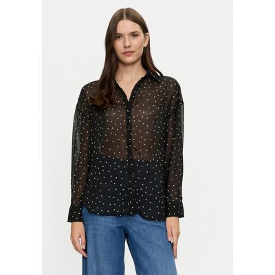 Brave Soul Koszula LSH-272DOTTIBLK Czarny Regular Fit XS Czarny Damskie Brave Soul Koszula LSH-272DOTTIBLK Czarny Regular Fit XS Czarny Damskie