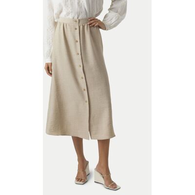 Vero Moda Spódnica midi Melaney 10304134 Beżowy Regular Fit L Beżowy Damskie Vero Moda Spódnica midi Melaney 10304134 Beżowy Regular Fit L Beżowy Damskie