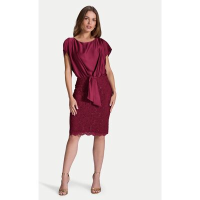 Swing Sukienka koktajlowa 5AI10900 Bordowy Regular Fit 36 Bordowy Damskie Swing Sukienka koktajlowa 5AI10900 Bordowy Regular Fit 36 Bordowy Damskie