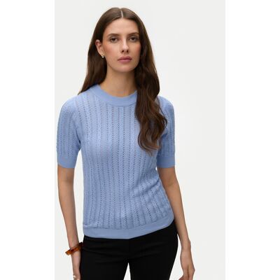 Vero Moda Sweter Morena 10321893 Błękitny Slim Fit XS Niebieski jasny Damskie Vero Moda Sweter Morena 10321893 Błękitny Slim Fit XS Niebieski jasny Damskie