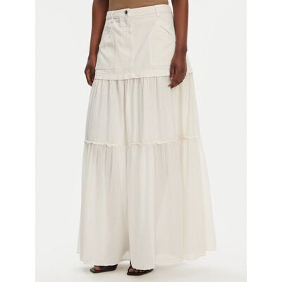 PINKO Spódnica maxi Kenny 105252 A2MI Écru Regular Fit 38 Kremowy Damskie PINKO Spódnica maxi Kenny 105252 A2MI Écru Regular Fit 38 Kremowy Damskie