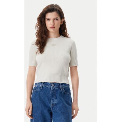 Tommy Jeans Sweter DW0DW20380 Beżowy Regular Fit XS Beżowy Damskie Tommy Jeans Sweter DW0DW20380 Beżowy Regular Fit XS Beżowy Damskie