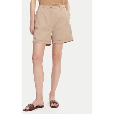 Tommy Hilfiger Szorty materiałowe WW0WW44762 Beżowy Regular Fit 34 Beżowy Damskie Tommy Hilfiger Szorty materiałowe WW0WW44762 Beżowy Regular Fit 34 Beżowy Damskie