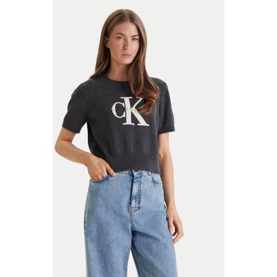 Calvin Klein Jeans Sweter Chunky LV044E306G Szary Regular Fit M Szary Damskie Calvin Klein Jeans Sweter Chunky LV044E306G Szary Regular Fit M Szary Damskie