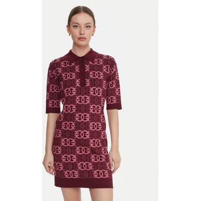PINKO Sukienka dzianinowa Nothing 106039 A2YD Bordowy Regular Fit S Bordowy Damskie PINKO Sukienka dzianinowa Nothing 106039 A2YD Bordowy Regular Fit S Bordowy Damskie