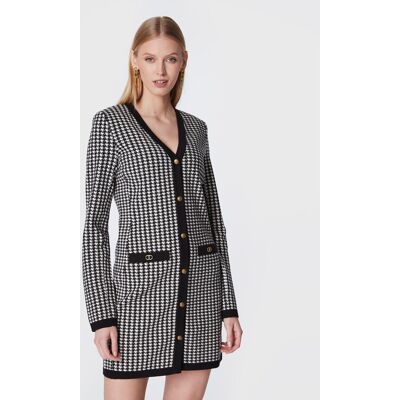 TWINSET Sukienka dzianinowa 222TT3303 Czarny Regular Fit XS Czarny Damskie TWINSET Sukienka dzianinowa 222TT3303 Czarny Regular Fit XS Czarny Damskie