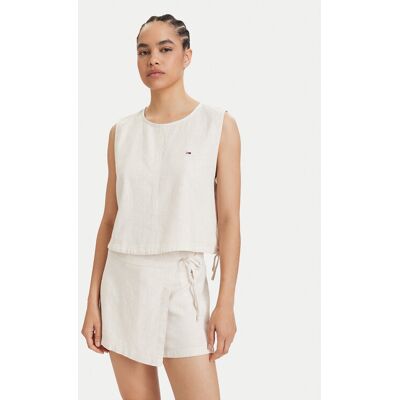 Tommy Jeans Top DW0DW22779 Beżowy jasny Regular Fit XL Beżowy jasny Damskie Tommy Jeans Top DW0DW22779 Beżowy jasny Regular Fit XL Beżowy jasny Damskie