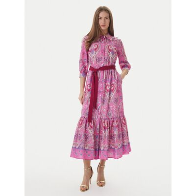 Luisa Spagnoli Sukienka koszulowa Pampa 543211 Różowy Regular Fit S Różowy Damskie Luisa Spagnoli Sukienka koszulowa Pampa 543211 Różowy Regular Fit S Różowy Damskie
