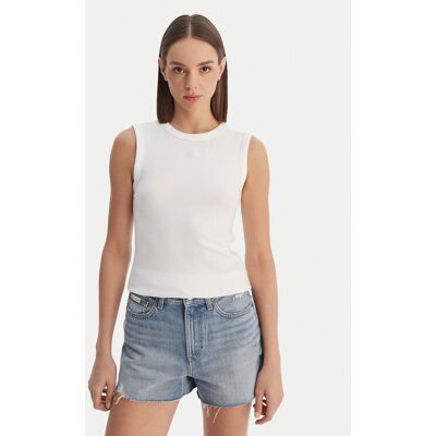 Calvin Klein Jeans Top LV047B265G Biały Slim Fit XXS Biały Damskie Calvin Klein Jeans Top LV047B265G Biały Slim Fit XXS Biały Damskie
