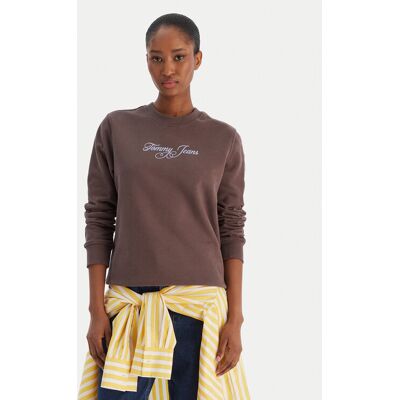 Tommy Jeans Bluza Essential DW0DW21922 Brązowy Regular Fit S Brązowy Damskie Tommy Jeans Bluza Essential DW0DW21922 Brązowy Regular Fit S Brązowy Damskie