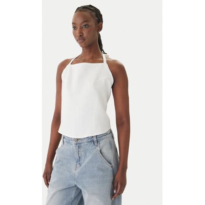 Eleh Top SS260067 Biały Regular Fit 38 Biały Damskie Eleh Top SS260067 Biały Regular Fit 38 Biały Damskie