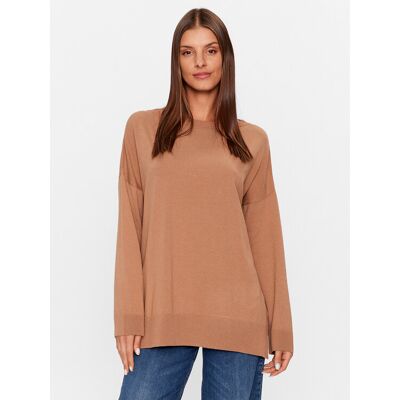 Kontatto Sweter 3M1141 Brązowy Regular Fit NOSIZE Brązowy Damskie Kontatto Sweter 3M1141 Brązowy Regular Fit NOSIZE Brązowy Damskie