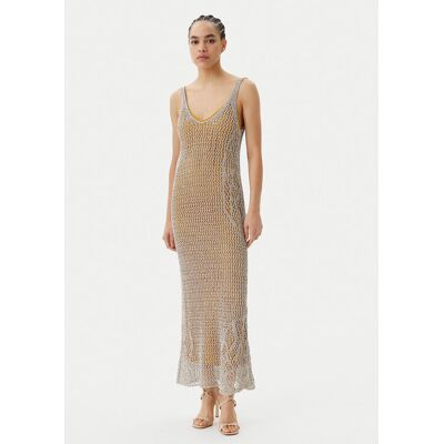 PINKO Sukienka dzianinowa Viggiano Abito 104889 A2FB Beżowy Slim Fit S Beżowy Damskie PINKO Sukienka dzianinowa Viggiano Abito 104889 A2FB Beżowy Slim Fit S Beżowy Damskie