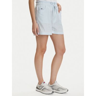 Tommy Jeans Szorty materiałowe DW0DW22227 Niebieski jasny Regular Fit XXS Niebieski jasny Damskie Tommy Jeans Szorty materiałowe DW0DW22227 Niebieski jasny Regular Fit XXS Niebieski jasny Damskie