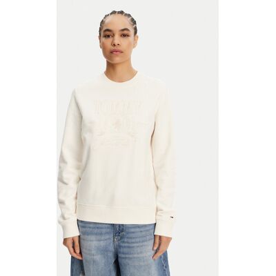 Tommy Jeans Bluza Tonal Crest DW0DW20637 Biały Regular Fit S Biały Damskie Tommy Jeans Bluza Tonal Crest DW0DW20637 Biały Regular Fit S Biały Damskie