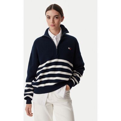 Tommy Jeans Sweter DW0DW22928 Granatowy Regular Fit XXS Granatowy Damskie Tommy Jeans Sweter DW0DW22928 Granatowy Regular Fit XXS Granatowy Damskie