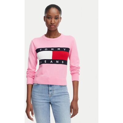 Tommy Jeans Sweter Flag DW0DW22930 Różowy jasny Regular Fit XS Różowy jasny Damskie Tommy Jeans Sweter Flag DW0DW22930 Różowy jasny Regular Fit XS Różowy jasny Damskie