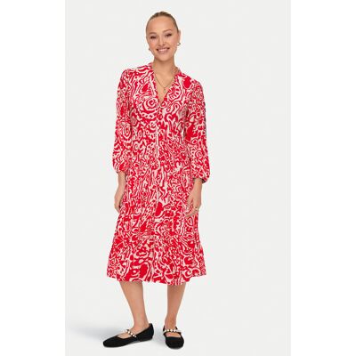ONLY Sukienka koszulowa Milana 15308233 Czerwony Loose Fit S Czerwony Damskie ONLY Sukienka koszulowa Milana 15308233 Czerwony Loose Fit S Czerwony Damskie