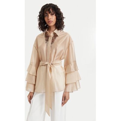 ACCESS FASHION Koszula 63-7068-125 Beżowy jasny Relaxed Fit S_M Beżowy jasny Damskie ACCESS FASHION Koszula 63-7068-125 Beżowy jasny Relaxed Fit S_M Beżowy jasny Damskie