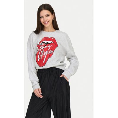 ONLY Bluza Rolling Stones 15345927 Szary Regular Fit M Szary Damskie ONLY Bluza Rolling Stones 15345927 Szary Regular Fit M Szary Damskie
