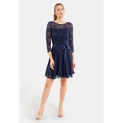 Swing Sukienka koktajlowa 77761210 Granatowy Regular Fit 36 Granatowy Damskie Swing Sukienka koktajlowa 77761210 Granatowy Regular Fit 36 Granatowy Damskie
