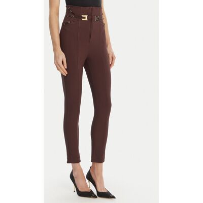 Elisabetta Franchi Spodnie materiałowe PA-158-61E2-V350 Brązowy Skinny Fit 42 Brązowy Damskie Elisabetta Franchi Spodnie materiałowe PA-158-61E2-V350 Brązowy Skinny Fit 42 Brązowy Damskie