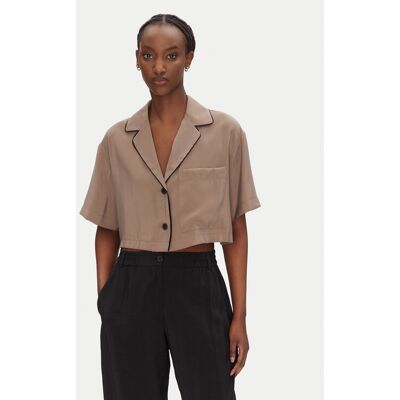 ACCESS FASHION Koszula 53-7043-405 Beżowy Loose Fit S_M Beżowy Damskie ACCESS FASHION Koszula 53-7043-405 Beżowy Loose Fit S_M Beżowy Damskie