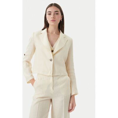 Marella Marynarka Papiro 2615041042 Écru Regular Fit 40 Kremowy Damskie Marella Marynarka Papiro 2615041042 Écru Regular Fit 40 Kremowy Damskie