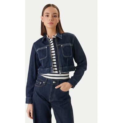 Tommy Jeans Kurtka jeansowa DW0DW22384 Granatowy Straight Fit L Granatowy Damskie Tommy Jeans Kurtka jeansowa DW0DW22384 Granatowy Straight Fit L Granatowy Damskie