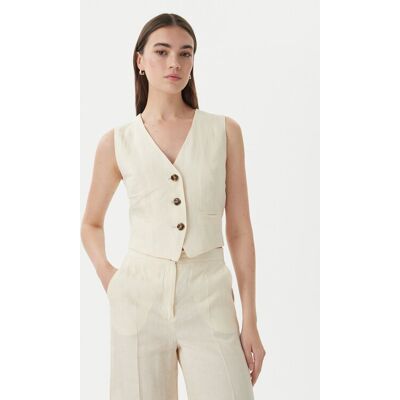 Marella Kamizelka garniturowa Veranda 2615151032 Écru Regular Fit 38 Kremowy Damskie Marella Kamizelka garniturowa Veranda 2615151032 Écru Regular Fit 38 Kremowy Damskie