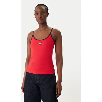 Tommy Jeans Top DW0DW22261 Czerwony Slim Fit XS Czerwony Damskie Tommy Jeans Top DW0DW22261 Czerwony Slim Fit XS Czerwony Damskie