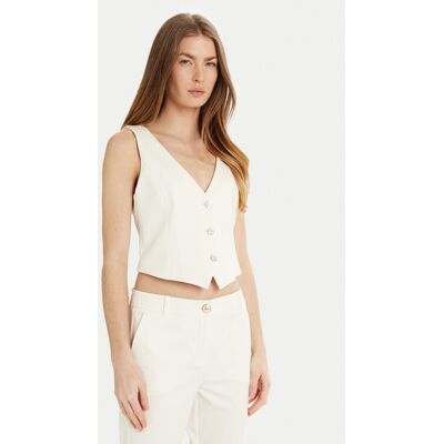 Marella Kamizelka Camper 2513911034 Biały Slim Fit 44 Biały Damskie Marella Kamizelka Camper 2513911034 Biały Slim Fit 44 Biały Damskie