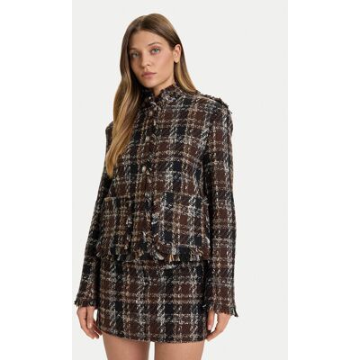 ViCOLO Marynarka TF0204 Brązowy Regular Fit M Brązowy Damskie ViCOLO Marynarka TF0204 Brązowy Regular Fit M Brązowy Damskie