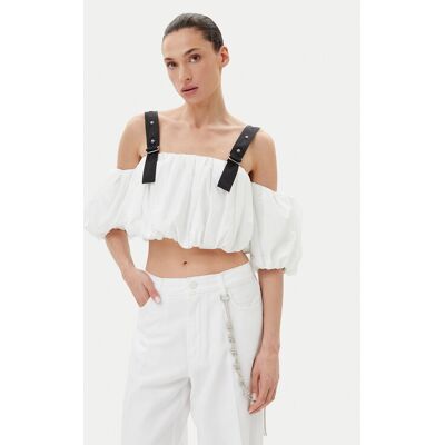 PINKO Top 105176 A2LD Biały Regular Fit L Biały Damskie PINKO Top 105176 A2LD Biały Regular Fit L Biały Damskie