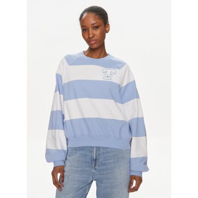 Tommy Jeans Bluza Letterman DW0DW17789 Niebieski Relaxed Fit XS Niebieski Damskie Tommy Jeans Bluza Letterman DW0DW17789 Niebieski Relaxed Fit XS Niebieski Damskie