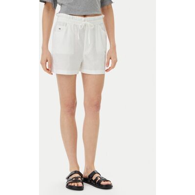 Tommy Jeans Szorty materiałowe DW0DW20360 Écru Regular Fit XXS Kremowy Damskie Tommy Jeans Szorty materiałowe DW0DW20360 Écru Regular Fit XXS Kremowy Damskie