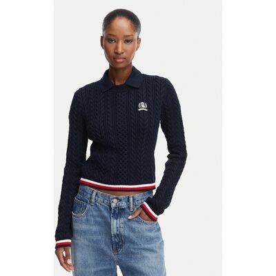 Tommy Jeans Sweter DW0DW22933 Granatowy Regular Fit XS Granatowy Damskie Tommy Jeans Sweter DW0DW22933 Granatowy Regular Fit XS Granatowy Damskie