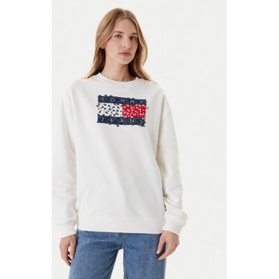 Tommy Jeans Bluza Floral Flag DW0DW20933 Biały Relaxed Fit XXS Biały Damskie Tommy Jeans Bluza Floral Flag DW0DW20933 Biały Relaxed Fit XXS Biały Damskie