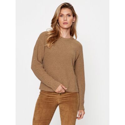 TWINSET Sweter 232TT3330 Brązowy Regular Fit S Brązowy Damskie TWINSET Sweter 232TT3330 Brązowy Regular Fit S Brązowy Damskie