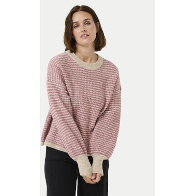 Kaffe Sweter Ellery 10509032 Różowy Loose Fit L Różowy Damskie Kaffe Sweter Ellery 10509032 Różowy Loose Fit L Różowy Damskie