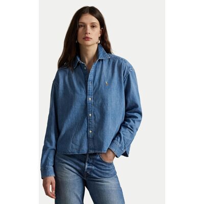 Polo Ralph Lauren Koszula jeansowa 211969457001 Niebieski Boxy Fit XL Niebieski Damskie Polo Ralph Lauren Koszula jeansowa 211969457001 Niebieski Boxy Fit XL Niebieski Damskie