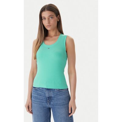Tommy Jeans Top Essential DW0DW20673 Zielony Regular Fit S Zielony Damskie Tommy Jeans Top Essential DW0DW20673 Zielony Regular Fit S Zielony Damskie